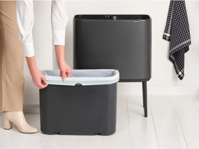 Кош за боклук Brabantia Bo Touch 1008854, 36 л, Плавно и безшумно отваряне, Голям отвор, Тъмносив