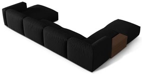 Черен модулен ъглов диван (ляв ъгъл/U форма) Martina – Micadoni Home