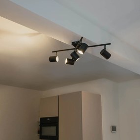 Модерна таванна лампа черна 5-светлина регулируема квадратна - Jeana