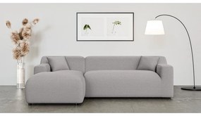 Светлосив ъглов диван от рипсено кадифе (ляв ъгъл) Martin – Ropez