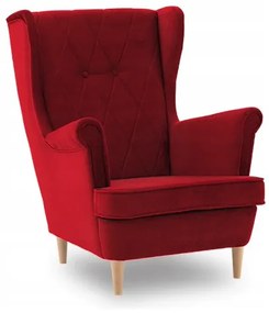 Червен фотьойл в скандинавски стил