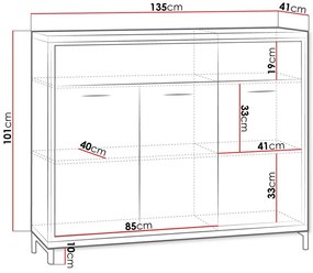 Бюфет Mediolan AT07-Natural-With foot