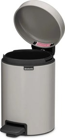 Кош за боклук с педал Brabantia NewIcon 1010433, 3 л, Плавно затваряне, Противоплъзгаща основа, Светлосив