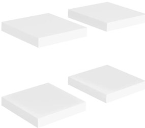 323804 vidaXL Окачени стенни рафтове, 4 бр, бели, 23x23,5x3,8 см, МДФ