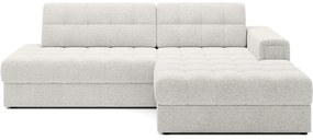 Кремав сгъваем ъглов диван от прежда с примки от букле (десен ъгъл) Blezalt – ELTAP