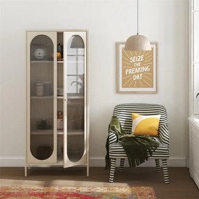 Кремава метална витрина 80x186x40 cm Luna – Støraa