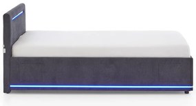 Тъмносиво тапицирано детско легло 140x200 cm с място за съхранение с включена подматрачна рамка Circle – Meise Möbel