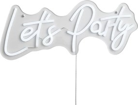 Неонова стенна лампа бяла с LED - Let's Party