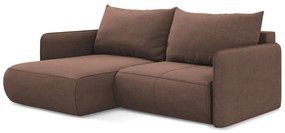 Розов разтегателен ъглов диван с място за съхранение (ляв ъгъл) Nanea – Makamii