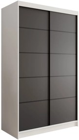 Гардероб Lissa 120 плъзгащ-Бяло-Черно