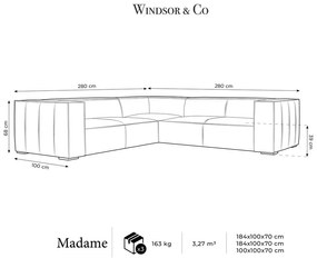 Ъглов диван от светлокафява кожа (променлива) Madame - Windsor &amp; Co Sofas