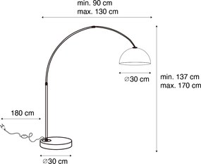 Модерна аркова лампа черна с опушено стъкло - Arc