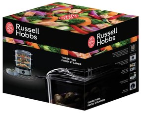 Уред за готвене на пара Russell Hobbs 19270-56, 800W, 3 нива, 9 литра, Таймер 60 мин, Инокс