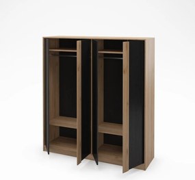 Черно-естествен гардероб от декор от дъб 180x197,5x53 cm Dennis – Marckeric