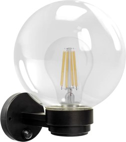 Brilagi - Външно стенен осветител със сензор HARBOR 1xE27/40W/230V IP33 черен/прозрачен