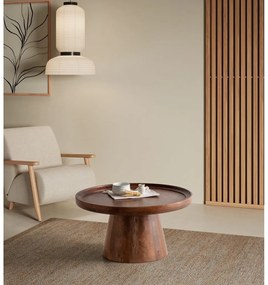 Тъмнокафява кръгла масичка за кафе от масивно манго ø 80 cm Rose – MOME