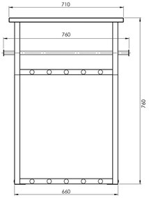 Метална стенна закачалка в бял и естествен цвят с рафт Rizzoli - Spinder Design
