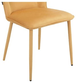 Жълти кадифени трапезни столове в комплект от 2 бр. Wilma – Støraa