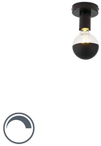 Дизайнерска таванна лампа черна с G95 рефлектор черен - Facile