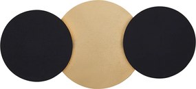 Модерна стенна лампа черна със злато, включваща LED 3-степенно димируема 3-лампи - Sunrise 3