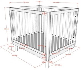Бяла кошара за игра от масивен бук 95x75 cm Forrest – Vipack