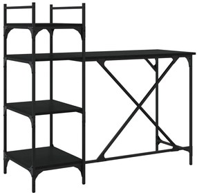 836213 vidaXL Компютърно бюро с рафтове черно 120x47x109 см
