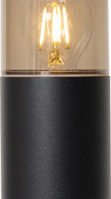 Външна подова лампа черна с опушен абажур 50 см - Odense