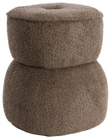 Кафява табуретка от плат букле Leyla – Light &amp; Living