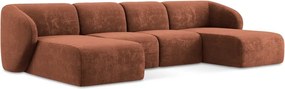 Теракотен шенилов ъглов диван (U форма) Lani – Makamii