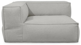 Светлосив пуф от букле Mass Corner 150 Left – SLOWDOWN