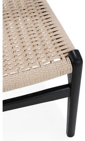 Черни трапезни столове в комплект 2 бр. от масивно каучуково дърво Biel – MOME