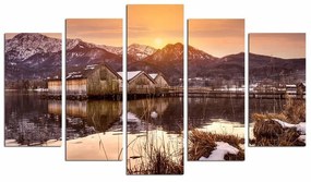 Картини в комплект от 5 бр. Winter Sunset - Wallity