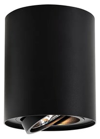 Модерен таванен прожектор черен въртящ се и наклоняващ се AR70 - Rondoo Up