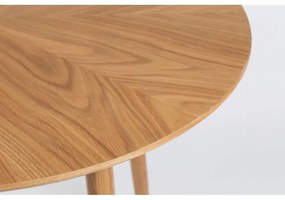 Кръгла маса за хранене с дъбов плот ø 100 cm Fabio - White Label
