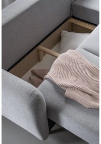 Светлосив ъглов разтегателен диван, десен ъгъл Scandic Lagom - Miuform