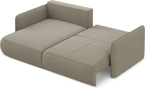 Бежов разтегателен ъглов диван с място за съхранение (ляв ъгъл) Nanea – Makamii