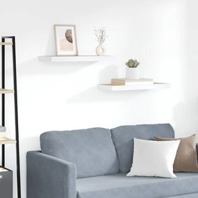 326577 vidaXL Окачени стенни рафтове, 2 бр, дъб и бял, 60x23,5x3,8 см, МДФ