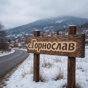 Дървена табела с персонализиран надпис /модел C050024/