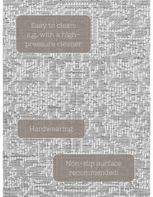 Пътека за открито и закрито в цвят слонова кост и сиво 80x250 cm Duet Kona – NORTHRUGS