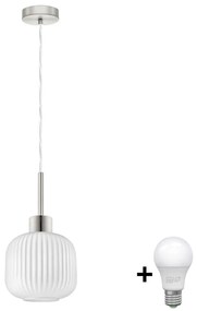 LED полилей на кабел HARMA 1xE27/60W/230V пр. 20 cm матов хром/бял