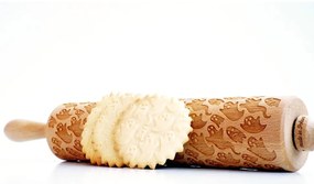 Дървен релефен валяк за тесто Ghosts - Valek