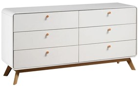 Бял нисък скрин 150x74 cm Caitlin – Støraa