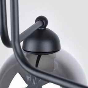 Черно осветително тяло за таван със стъклен абажур 54x54 cm Garten – Sollux