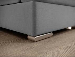 Сив кадифен разтегателен ъглов диван с място за съхранение (ляв ъгъл L форма) Siber – ELTAP