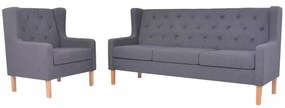 Sonata Комплект диван и кресло, 2 части, плат, сиви