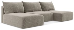 Бежов разтегателен ъглов диван с място за съхранение Kalena – Makamii