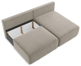 Бежов разтегателен ъглов диван с място за съхранение (десен ъгъл) Kalena – Makamii