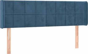 3118820 vidaXL Горна табла за легло, тъмносиня, 147x16x78/88 см, кадифе