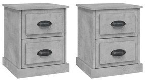 816153 vidaXL Нощни шкафчета, 2 бр, сиво, 39x39x47,5 см, инженерно дърво