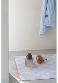 Синьо-розов килим за баня от органичен памук 50x80 cm Retro – Mette Ditmer Denmark